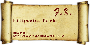 Filipovics Kende névjegykártya